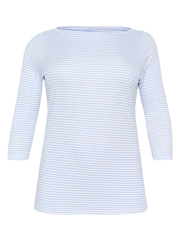 Kaffe Longsleeve  lichtblauw/wit