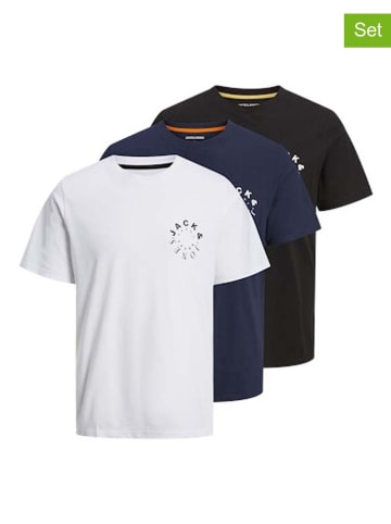 Jack & Jones 3-delige set: shirts donkerblauw/zwart/wit