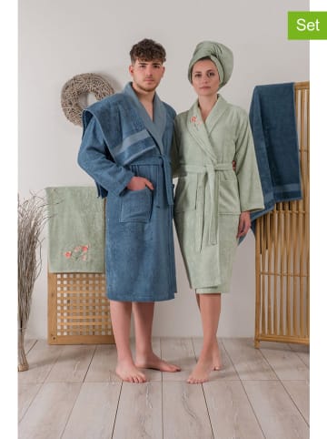 Colourful Cotton 6-delige badtextielset groen/blauw