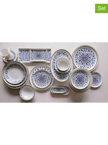 Colourful Cotton 18-częściowy zestaw w kolorze biało-niebiesko-beżowym