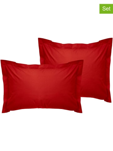Colourful Cotton 2-delige set: renforcé kussenhoezen lichtrood