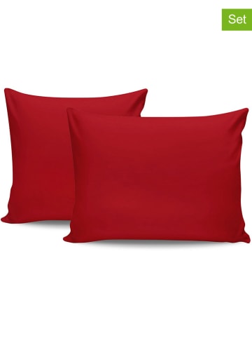 Colourful Cotton 2-delige set: renforcé kussenhoezen rood
