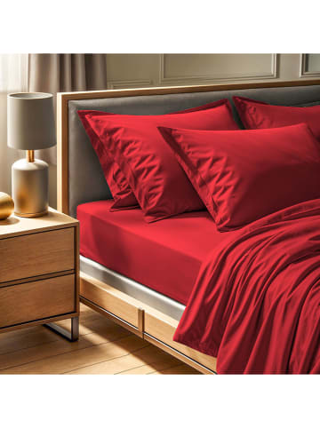 Colourful Cotton Prześcieradło renforcè w kolorze czerwonym na gumce