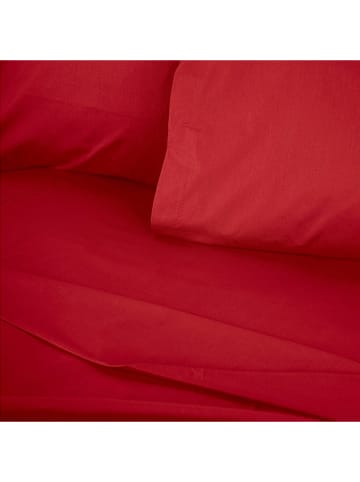 Colourful Cotton Renforcè-Spannbettlaken in Rot