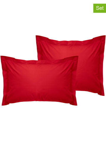 Colourful Cotton 2-delige set: renforcé kussenhoezen rood