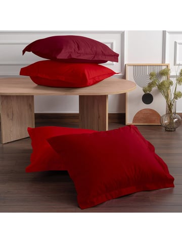 Colourful Cotton 2-delige set: renforcé kussenhoezen rood
