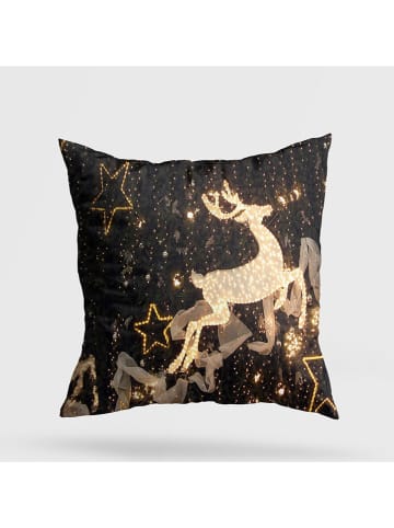 ABERTO DESIGN Kissen in Schwarz/ Gold