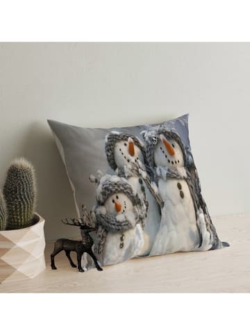 ABERTO DESIGN Kissen in Grau/ Weiß