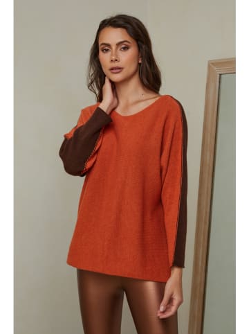 Joséfine Pullover "Dorog" in Orange/ Dunkelbraun