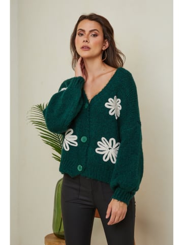 So Cachemire Vest "Lenti" donkergroen