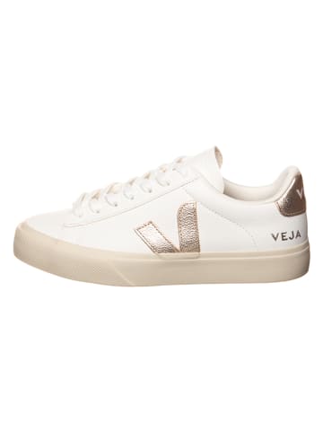 Veja Leder-Sneakers "Campo" in Weiß/ Gold