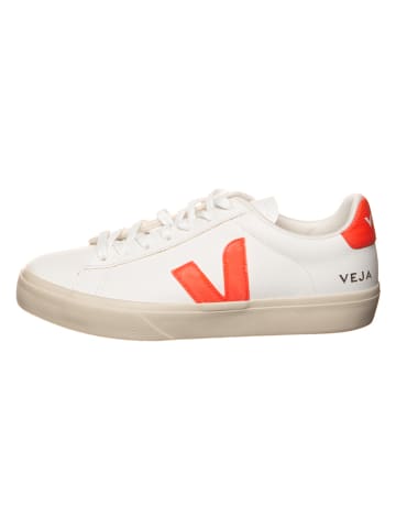 Veja Leder-Sneakers "Campo" in Weiß/ Orange