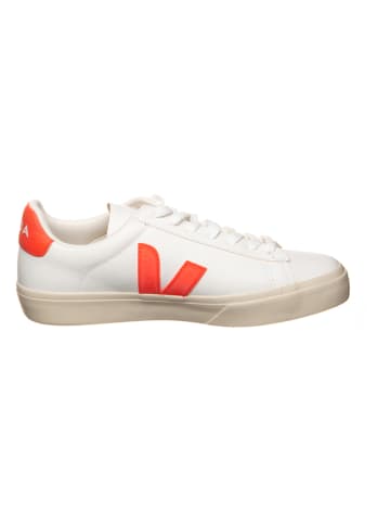 Veja Leder-Sneakers "Campo" in Weiß/ Orange
