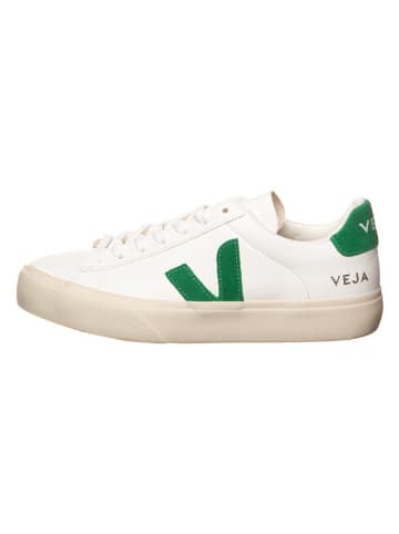 Veja Skórzane sneakersy "Campo" w kolorze biało-zielonym