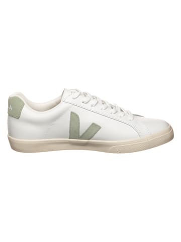 Veja Skórzane sneakersy "Esplar" w kolorze biało-zielonym