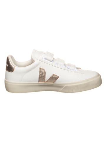 Veja Leren sneakers "Recife" wit/goudkleurig