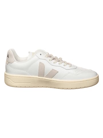 Veja Leder-Sneakers "V 90" in Weiß/ Beige