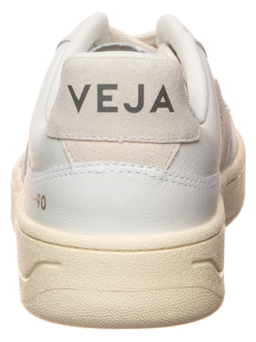 Veja Leder-Sneakers "V 90" in Weiß/ Beige