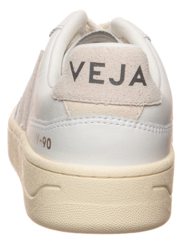 Veja Skórzane sneakersy "V 90" w kolorze biało-beżowym
