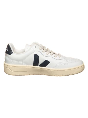 Veja Leder-Sneakers "V 90" in Weiß/ Schwarz