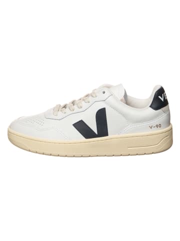 Veja Skórzane sneakersy "V 90" w kolorze biało-czarnym