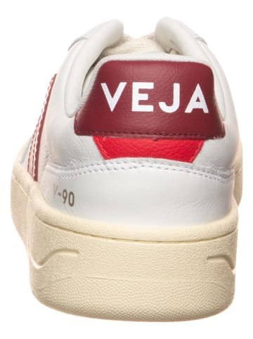 Veja Leren sneakers "V 90" wit/rood