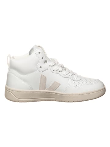 Veja Leder-Sneakers "V 15" in Weiß/ Beige
