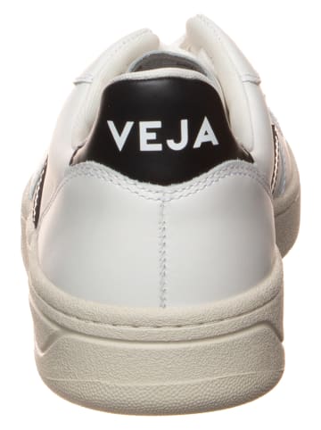 Veja Leder-Sneakers "V 10" in Weiß/ Schwarz