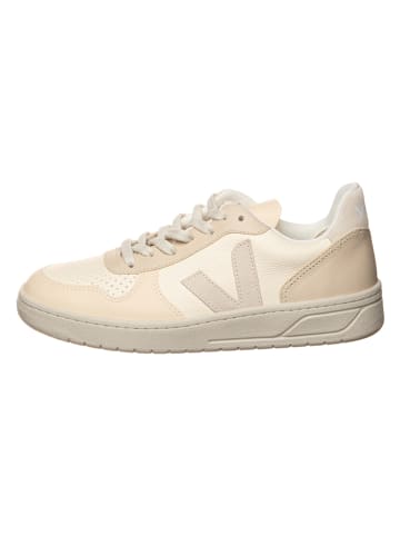 Veja Leder-Sneakers "V 10" in Creme/ Beige