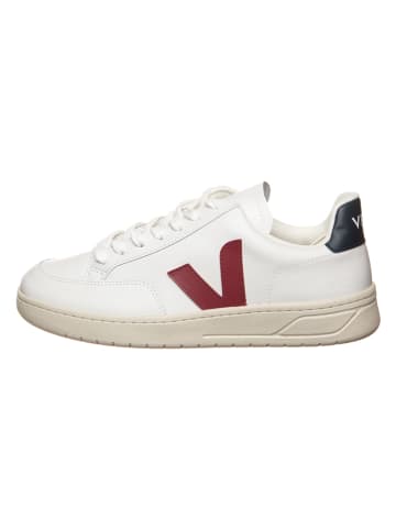 Veja Leren sneakers "V 12" wit/donkerblauw/rood