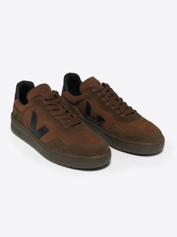 Veja Skórzane sneakersy "V 90" w kolorze jasnobrązowo-brązowym