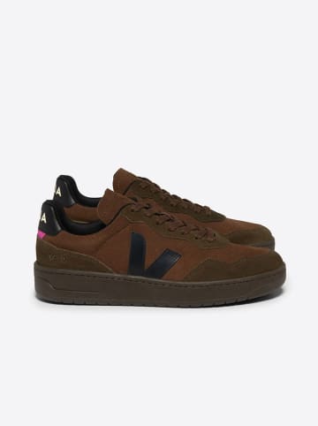 Veja Leder-Sneakers "V 90" in Braun/ Schwarz