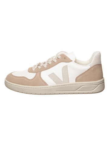 Veja Skórzane sneakersy "V 10" w kolorze biało-beżowym