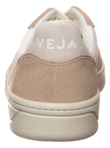 Veja Skórzane sneakersy "V 10" w kolorze biało-beżowym