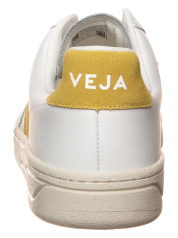 Veja Leder-Sneakers "V 12" in Weiß/ Gelb