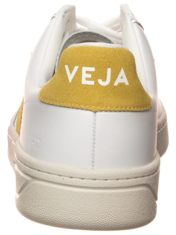 Veja Leder-Sneakers "V 12" in Weiß/ Gelb