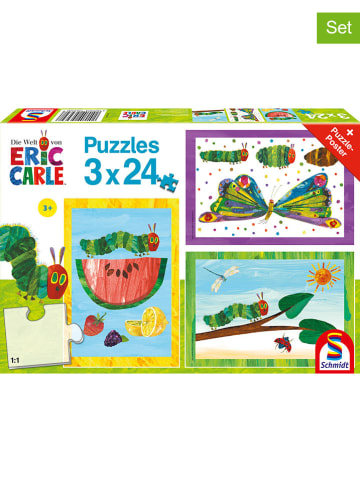 Schmidt Spiele 3x 24tlg. Puzzle "Raupe-Kokon-Schmetterling" - ab 3 Jahren