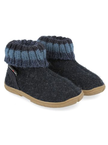 HAFLINGER Woll-Hausschuhe in Dunkelblau