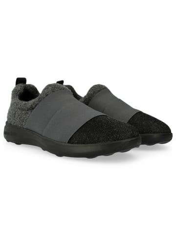 HAFLINGER Woll-Slipper "Jump" in Schwarz/ Grau