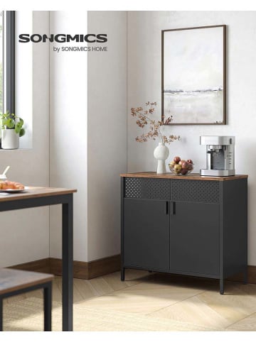 Songmics Sideboard in Grau/ Braun - (B)80 x (H)76 x (T)40 cm