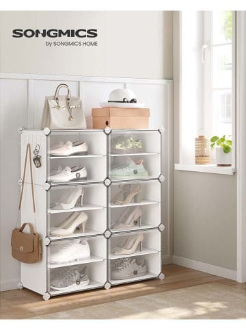 Songmics Schuhschrank in Weiß/ Transparent - (B)83 x (H)94 x (T)32 cm