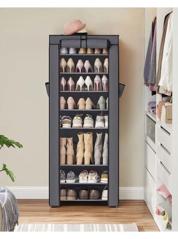 Songmics Schoenenkast grijs - (B)58 x (H)160 x (D)28 cm