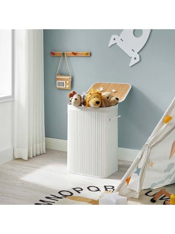 Songmics Wäschekorb in Weiß/ Hellbraun - (B)40 x (H)60 x (T)30 cm