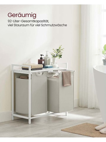 Songmics Wäschekorb in Hellgrau/ Weiß - (B)73 x (H)72 x (T)33 cm