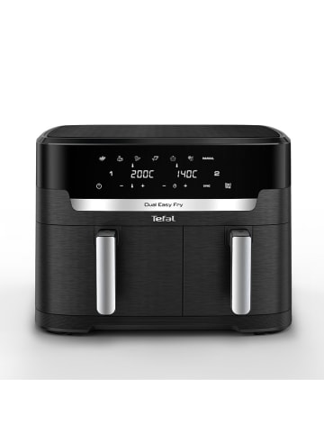 Tefal Doppelkammer-Heißluftfritteuse "Dual Easy Fry" in Schwarz - 11 l
