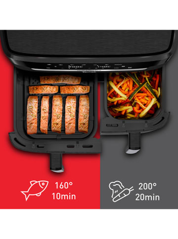 Tefal Doppelkammer-Heißluftfritteuse EY9428E0 "XXL Dual Easy Fry" in Schwarz - 11 l