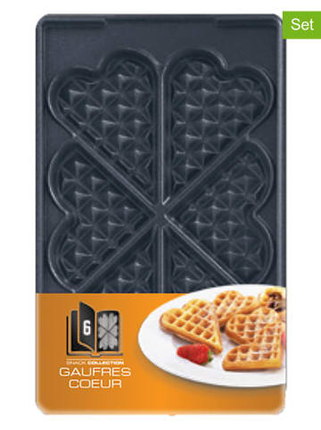 Tefal 2er-Set: Herzwaffel-Platten "XA8006" in Schwarz
