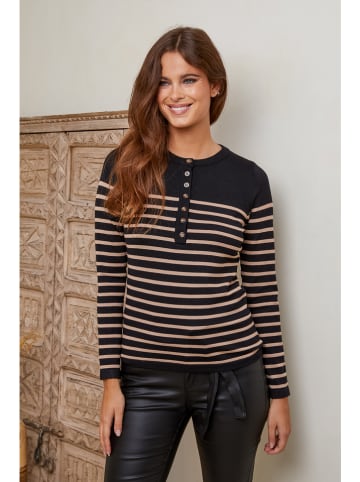 Joséfine Pullover "Aeryn" in Schwarz/ Hellbraun