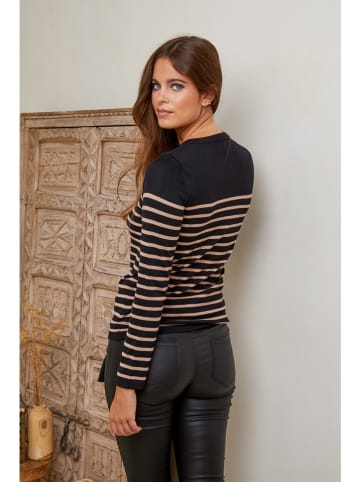 Joséfine Pullover "Aeryn" in Schwarz/ Hellbraun