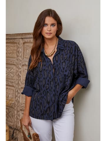 Joséfine Blouse "Samuelle" donkerblauw/zwart